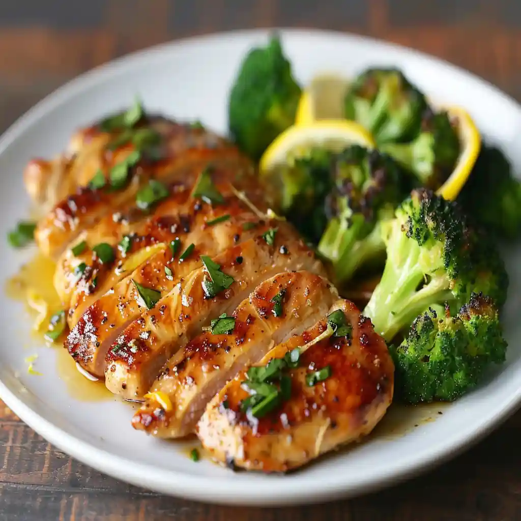 Healthy Lemon Garlic Chicken with Roasted Broccoli | 10-Minute Dinner Recipe