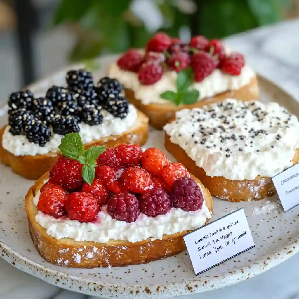variations of hot honey cottage cheese toast