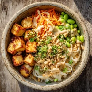 Creamy Vegan Peanut Noodles with Tofu – High-Protein & Dairy-Free