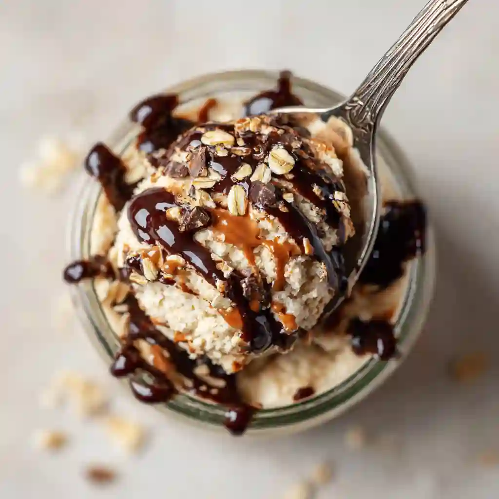 Serving cottage cheese cookie dough dessert