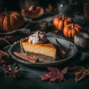 Cottage cheese pumpkin pie with fall flavors