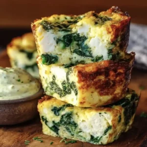 Delicious Cottage Cheese & Spinach Egg Bites served fresh