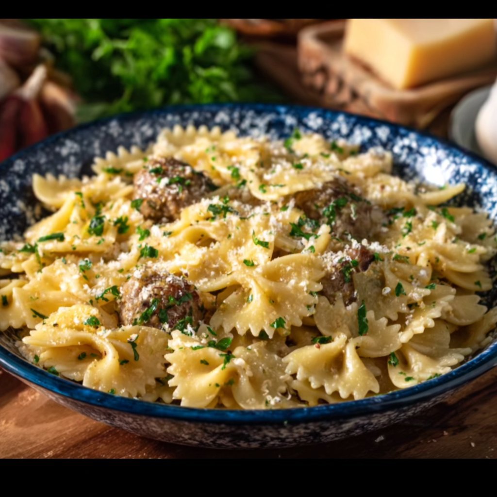 Garlic Parmesan Bowtie Pasta