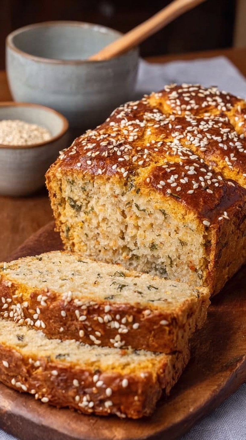High-Protein Lentil Cottage Cheese Sesame Bread