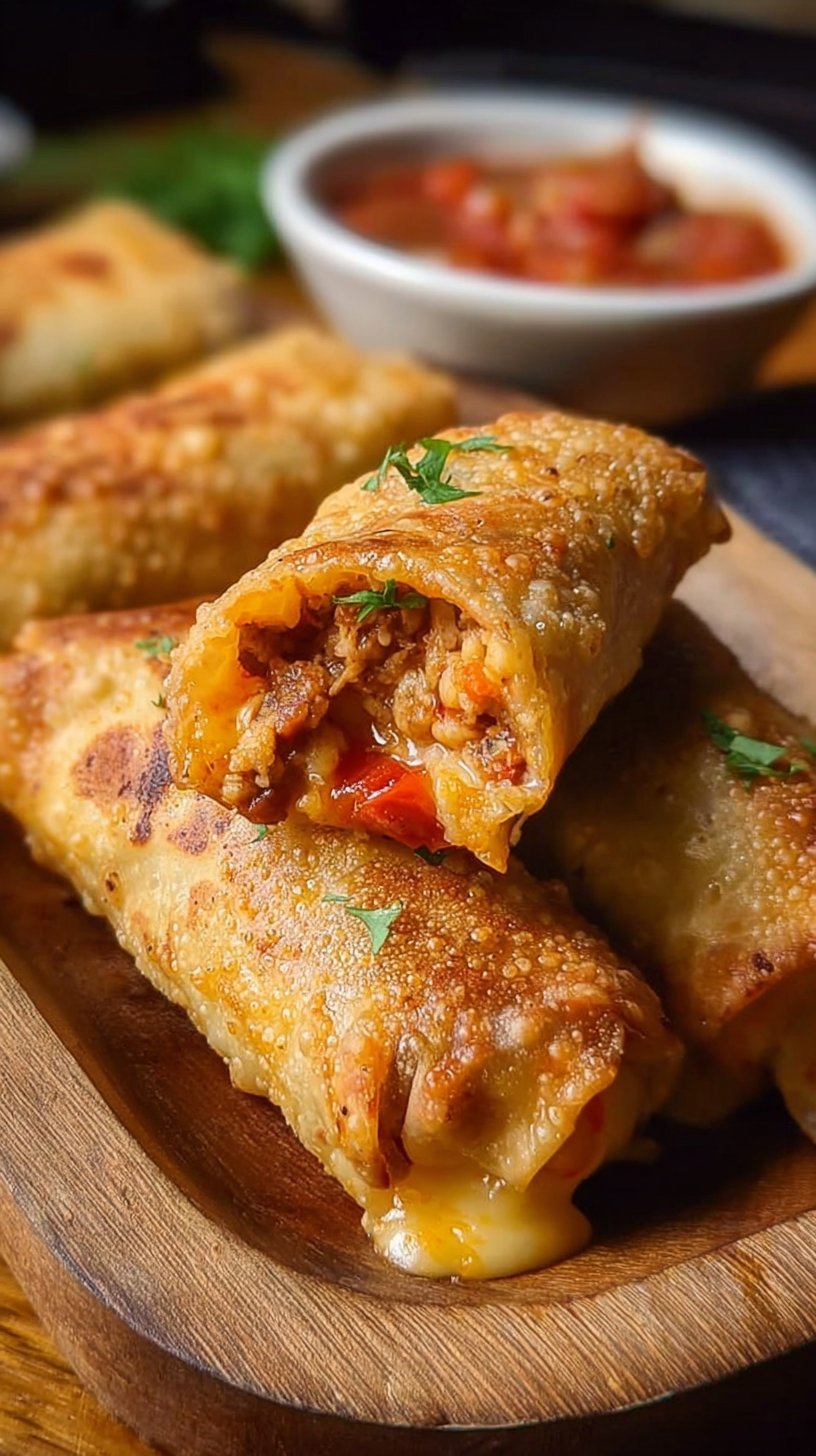 Cajun Crawfish and Sausage Egg Rolls
