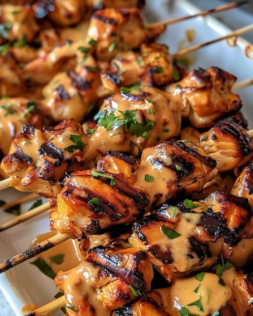 Air Fryer Bang Bang Chicken Skewers