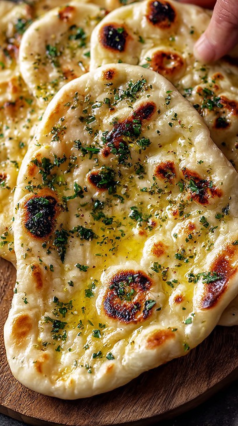 Buttery Garlic Naan Bread