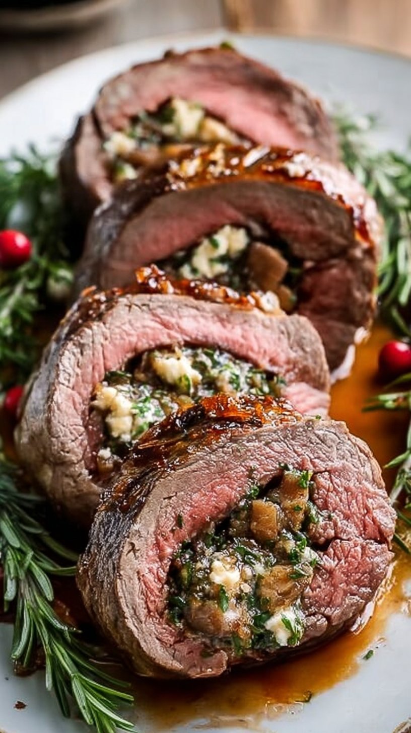 Quick Christmas Stuffed Beef Tenderloin