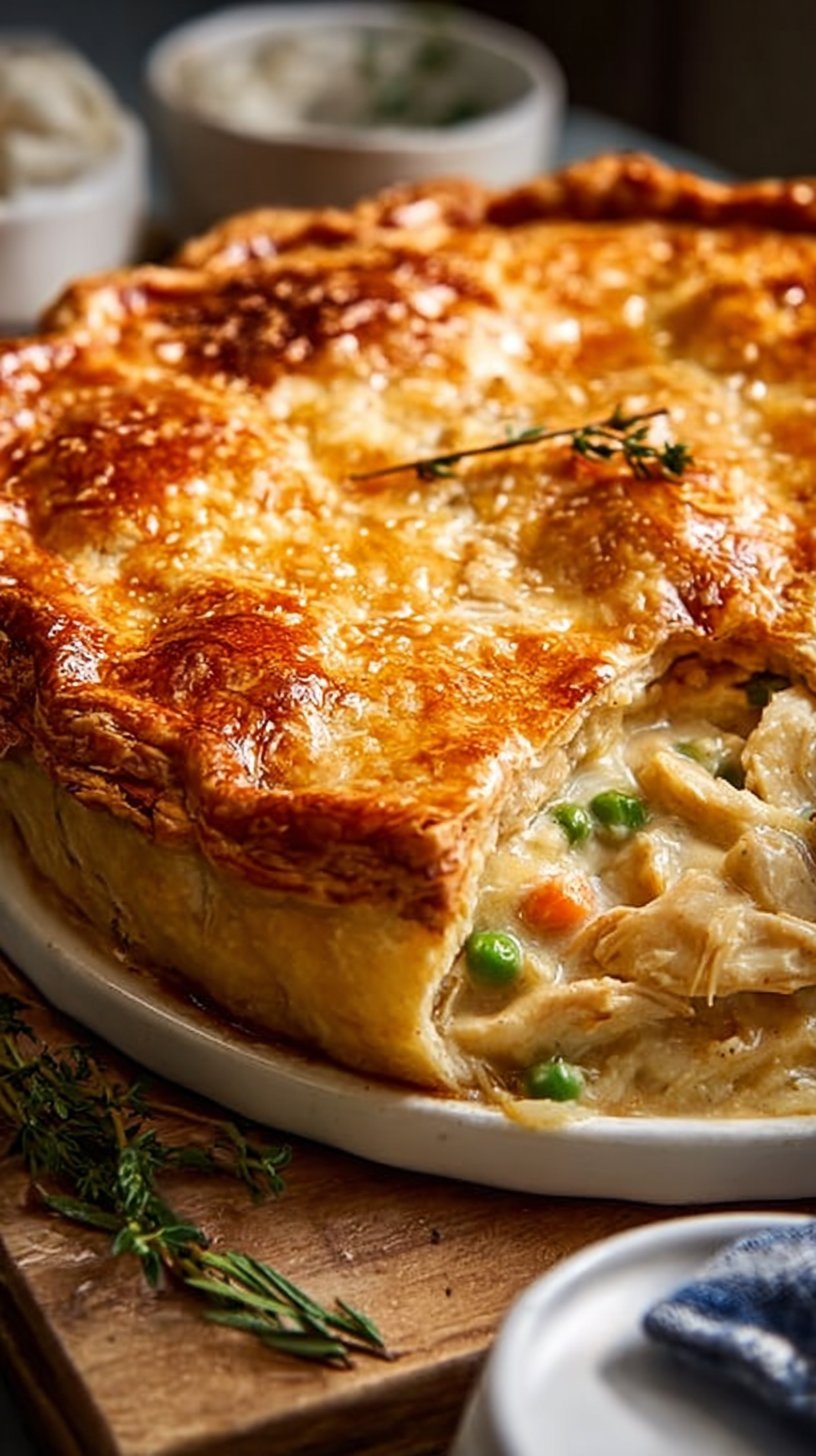 Golden Chicken Pot Pie with Buttery Crust