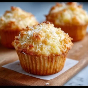 Coconut Pineapple Muffins with cottage cheese, fresh and inviting baked goods