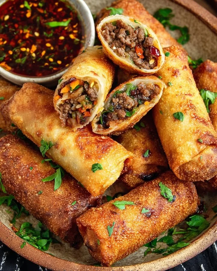 Delicious ginger-carrot beef rolls filled with cranberries and walnuts