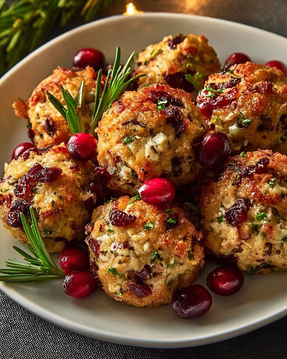Festive Cranberry Turkey Stuffing Balls