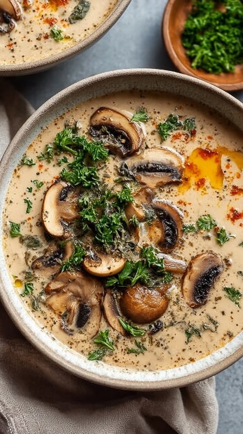 High-Protein Mushroom Soup