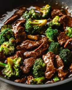 Savory beef broccoli dish with tender meat and crisp broccoli