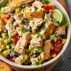 Fresh Southwest Chicken Salad with grilled chicken and vibrant vegetables