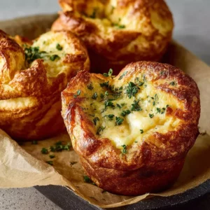 Delicious Swiss and thyme cheese popovers baked to perfection