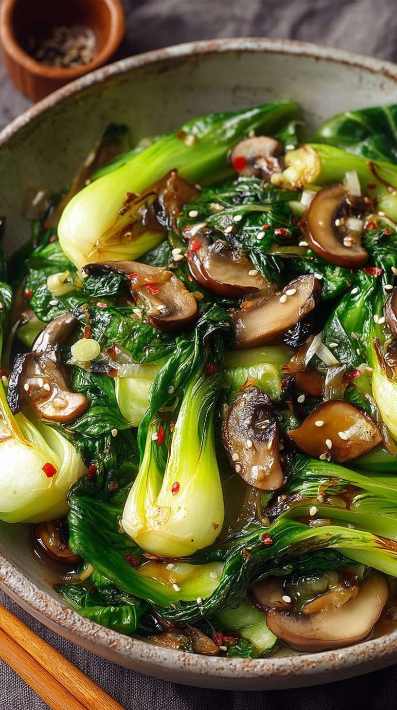 Garlic Mushroom Bok Choy Stir-Fry