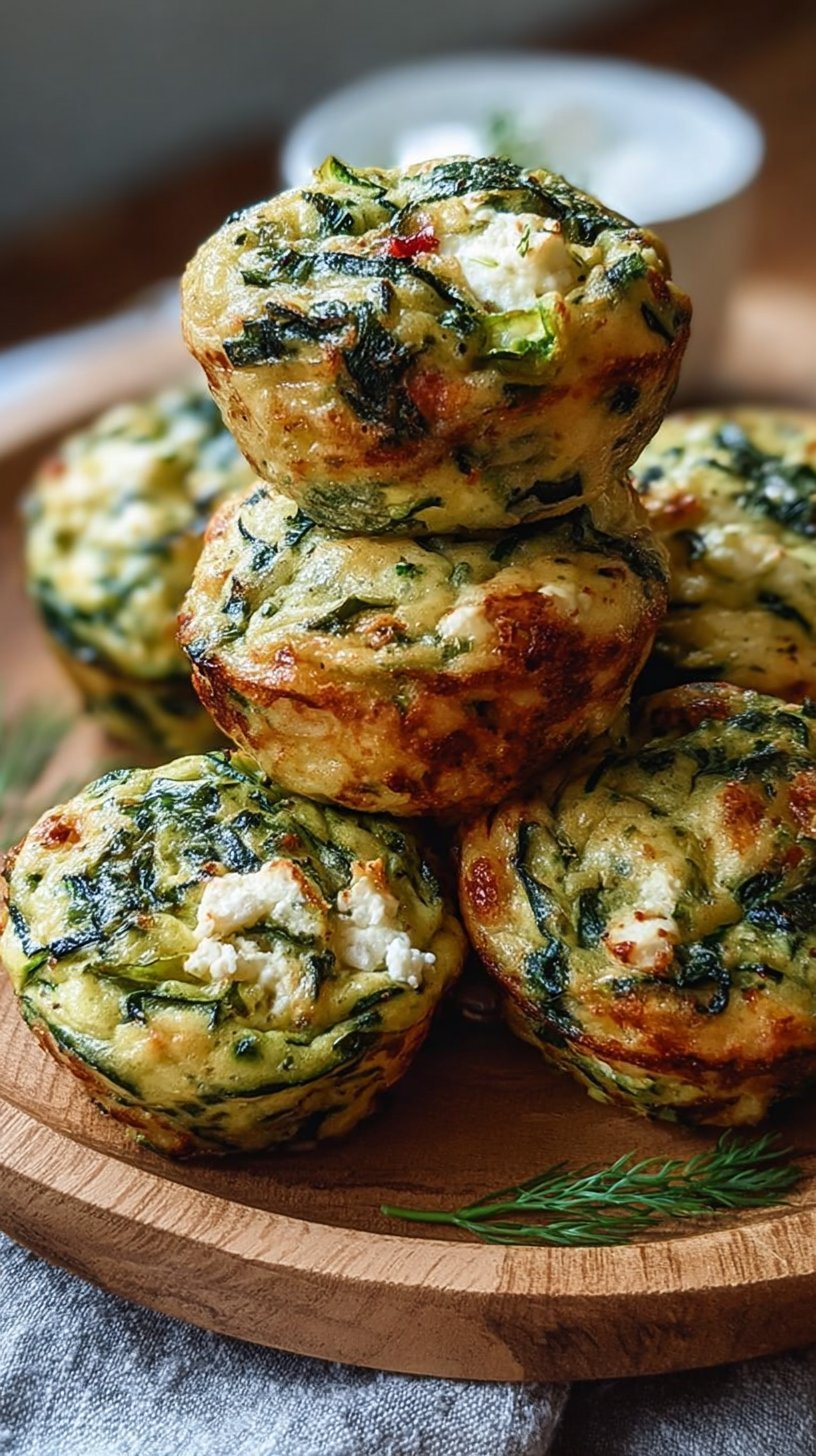 Spinach Zucchini Feta Bites
