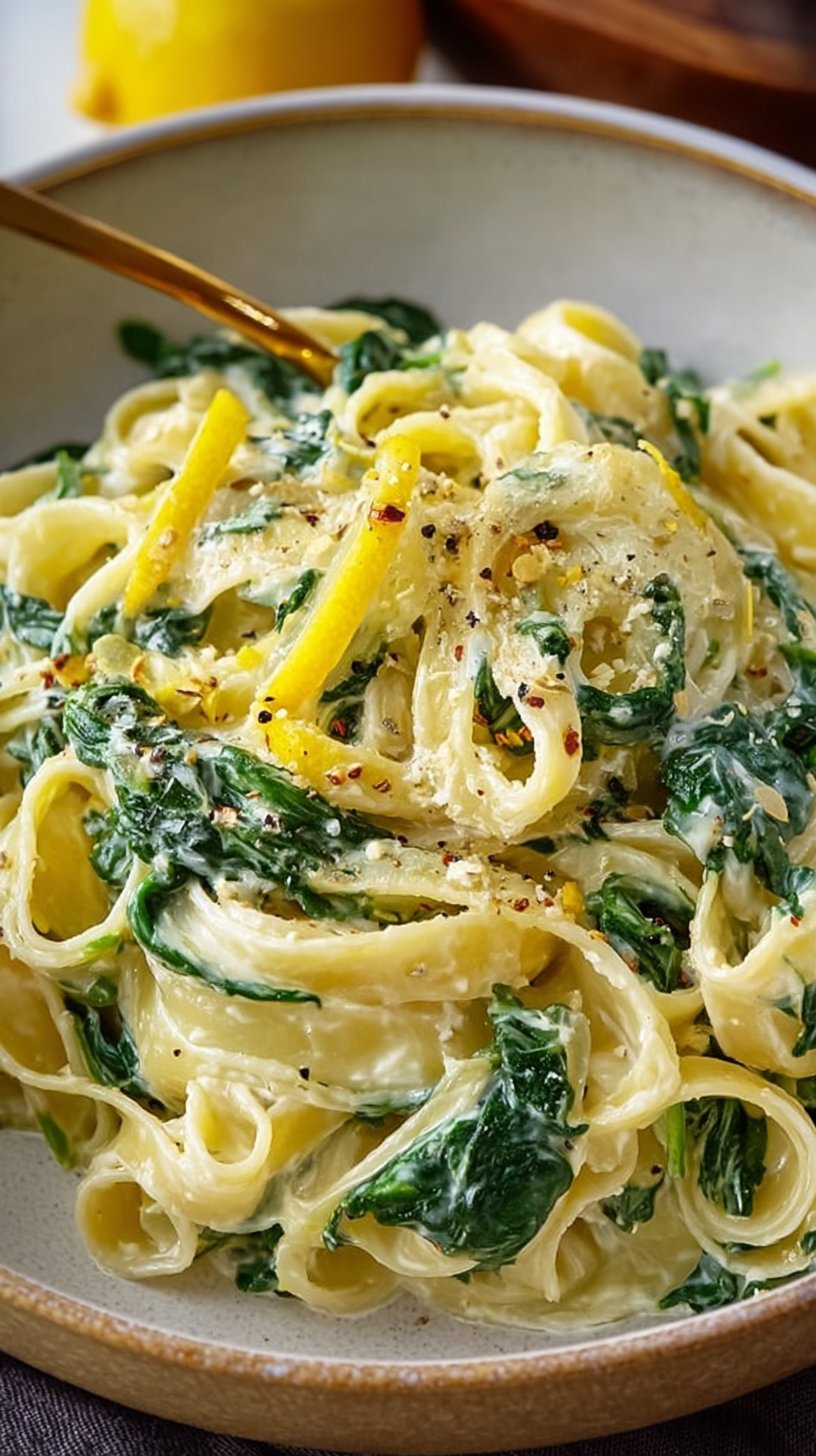 Zesty Lemon Ricotta and Spinach Pasta