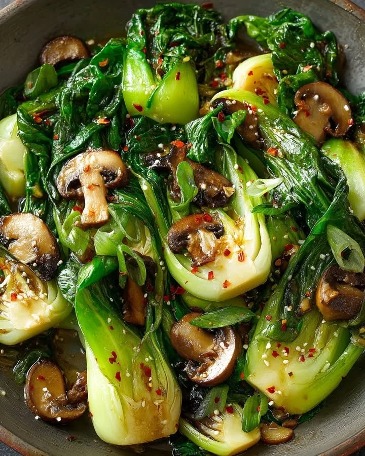 Delicious Garlic Mushroom Bok Choy Stir-Fry with vibrant colors and fresh ingredients